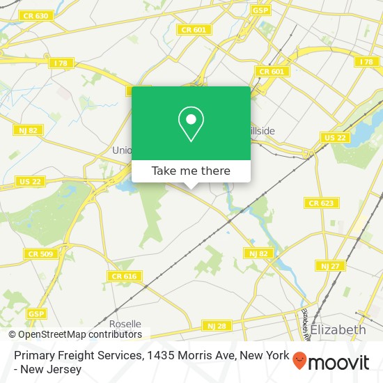 Mapa de Primary Freight Services, 1435 Morris Ave