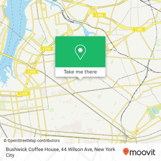 Mapa de Bushwick Coffee House, 44 Wilson Ave