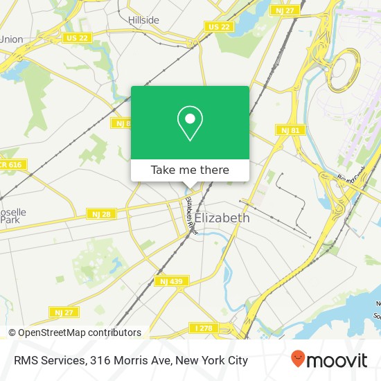 Mapa de RMS Services, 316 Morris Ave