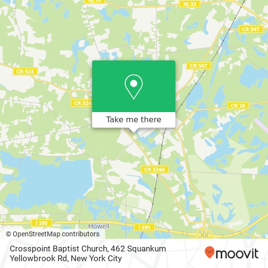 Mapa de Crosspoint Baptist Church, 462 Squankum Yellowbrook Rd