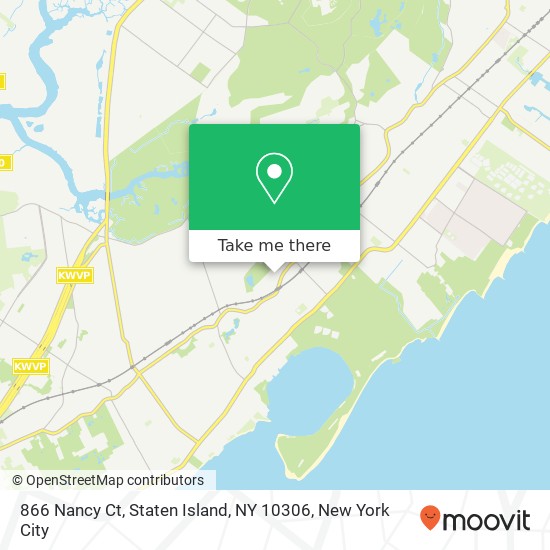 Mapa de 866 Nancy Ct, Staten Island, NY 10306