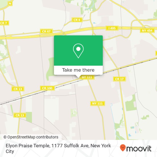Mapa de Elyon Praise Temple, 1177 Suffolk Ave