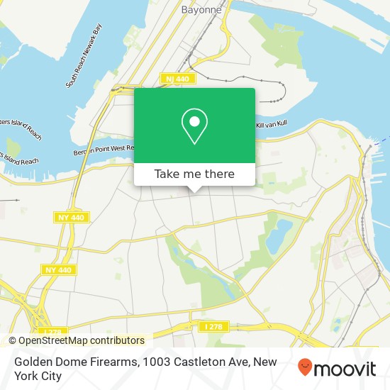 Mapa de Golden Dome Firearms, 1003 Castleton Ave