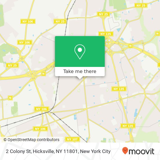 Mapa de 2 Colony St, Hicksville, NY 11801