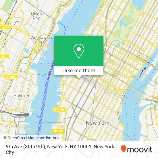 9th Ave (30th 9th), New York, NY 10001 map