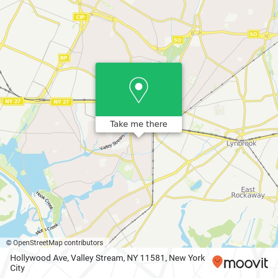 Mapa de Hollywood Ave, Valley Stream, NY 11581