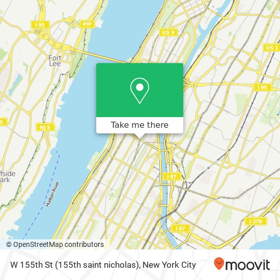 Mapa de W 155th St (155th saint nicholas), New York (NEW YORK CITY), NY 10032