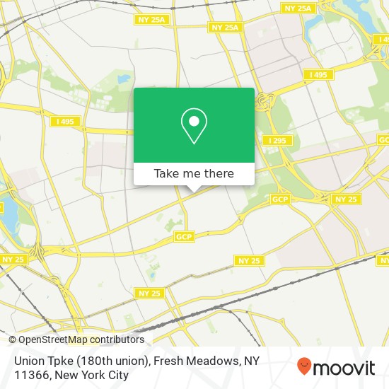 Mapa de Union Tpke (180th union), Fresh Meadows, NY 11366