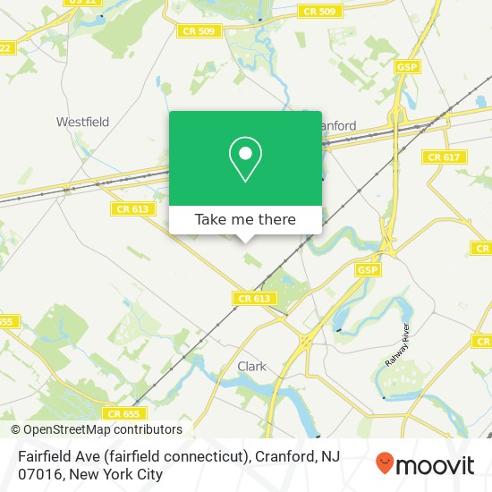 Fairfield Ave (fairfield connecticut), Cranford, NJ 07016 map