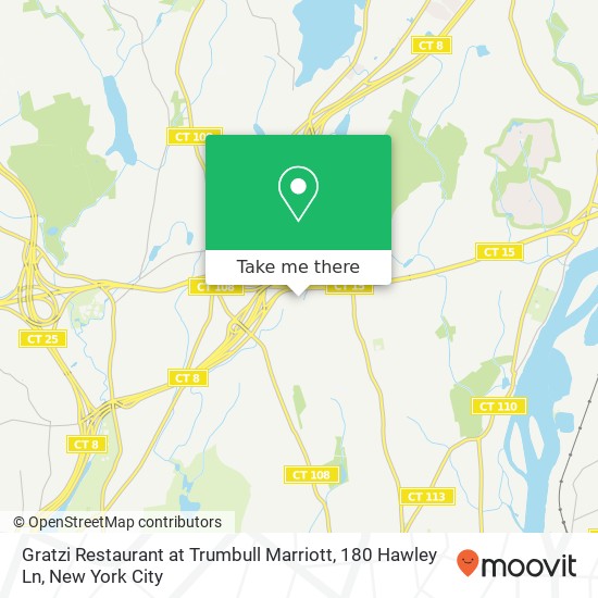 Mapa de Gratzi Restaurant at Trumbull Marriott, 180 Hawley Ln