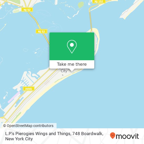Mapa de L.P.'s Pierogies Wings and Things, 748 Boardwalk