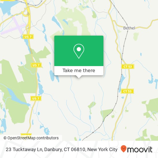 Mapa de 23 Tucktaway Ln, Danbury, CT 06810