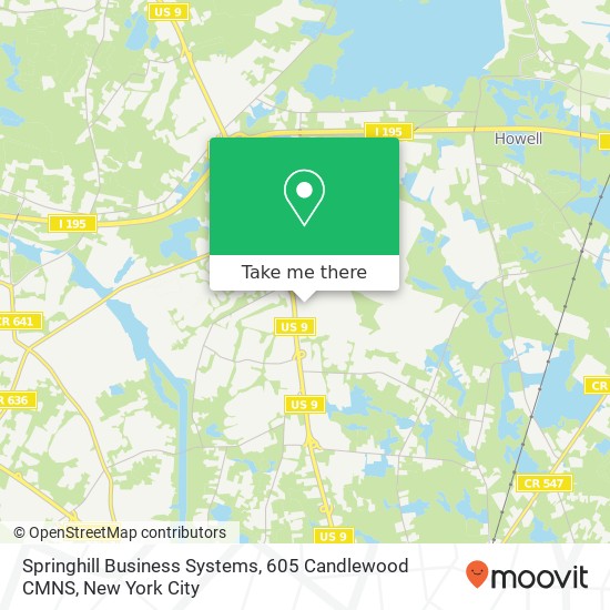 Springhill Business Systems, 605 Candlewood CMNS map