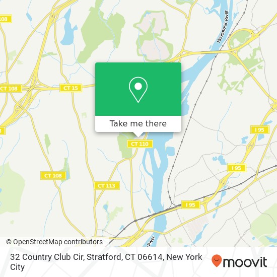 Mapa de 32 Country Club Cir, Stratford, CT 06614