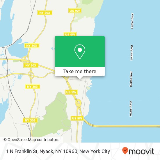 Mapa de 1 N Franklin St, Nyack, NY 10960