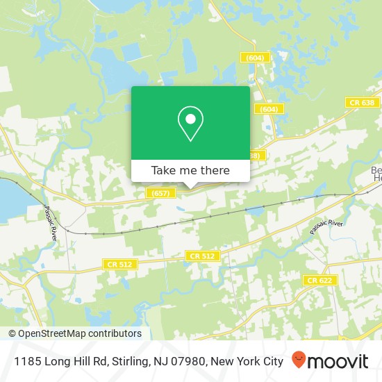 Mapa de 1185 Long Hill Rd, Stirling, NJ 07980