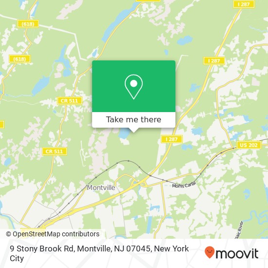 Mapa de 9 Stony Brook Rd, Montville, NJ 07045