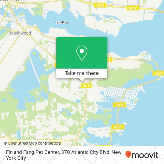 Fin and Fang Pet Center, 370 Atlantic City Blvd map