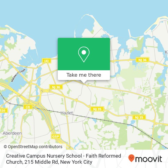 Creative Campus Nursery School - Faith Reformed Church, 215 Middle Rd map