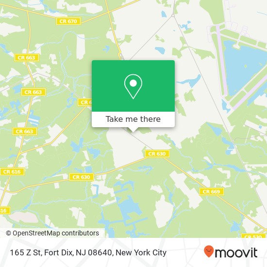 Mapa de 165 Z St, Fort Dix, NJ 08640