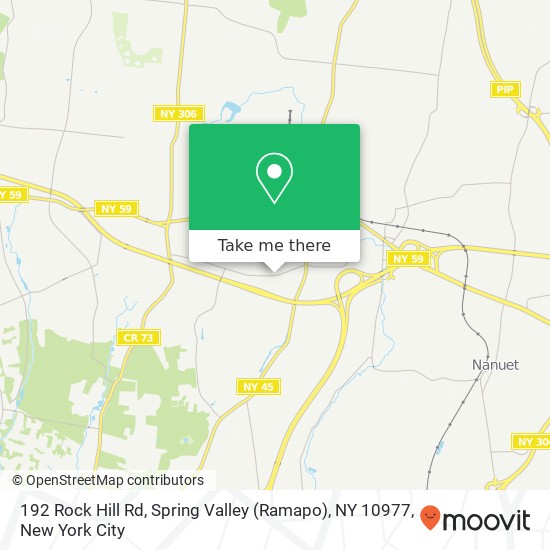 Mapa de 192 Rock Hill Rd, Spring Valley (Ramapo), NY 10977
