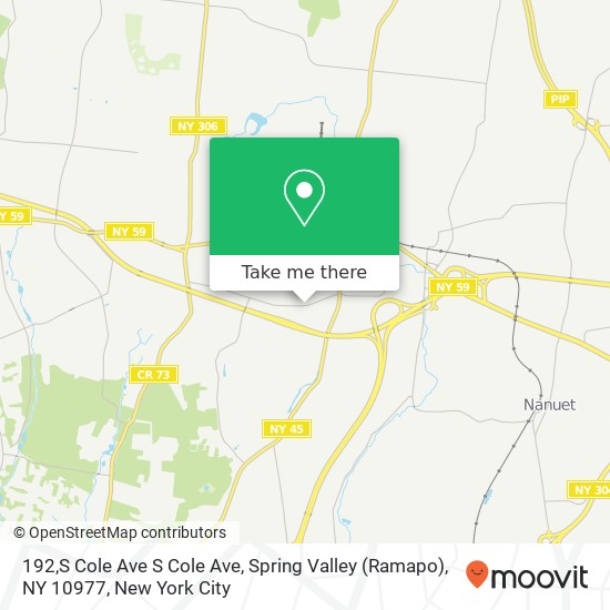 Mapa de 192,S Cole Ave S Cole Ave, Spring Valley (Ramapo), NY 10977