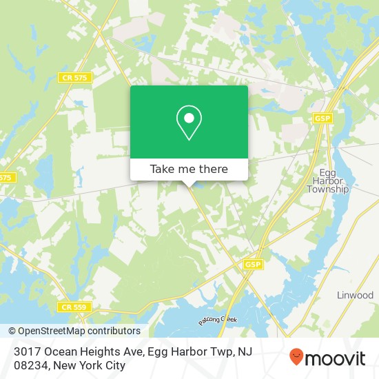 Mapa de 3017 Ocean Heights Ave, Egg Harbor Twp, NJ 08234