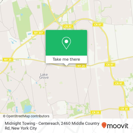 Midnight Towing - Centereach, 2460 Middle Country Rd map