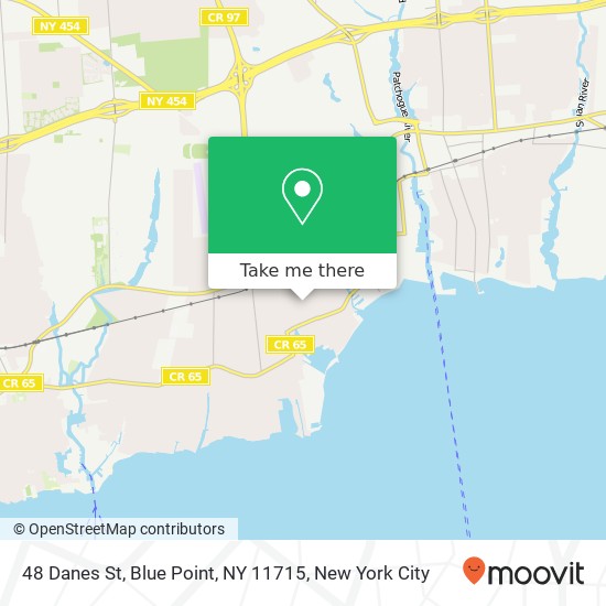 Mapa de 48 Danes St, Blue Point, NY 11715