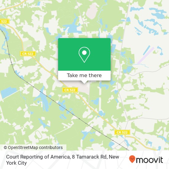 Mapa de Court Reporting of America, 8 Tamarack Rd