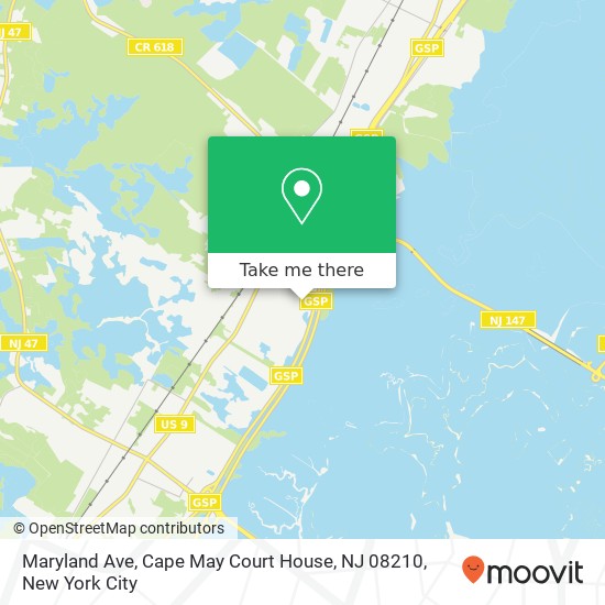 Mapa de Maryland Ave, Cape May Court House, NJ 08210