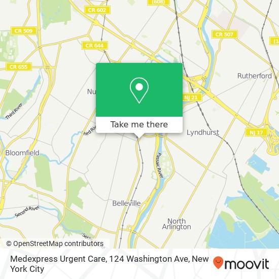 Mapa de Medexpress Urgent Care, 124 Washington Ave