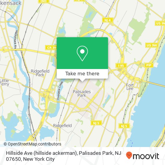 Hillside Ave (hillside ackerman), Palisades Park, NJ 07650 map