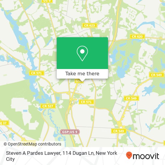 Steven A Pardes Lawyer, 114 Dugan Ln map