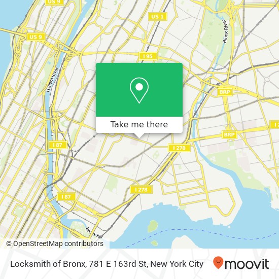 Mapa de Locksmith of Bronx, 781 E 163rd St