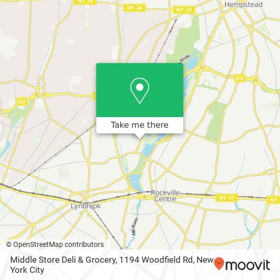 Mapa de Middle Store Deli & Grocery, 1194 Woodfield Rd