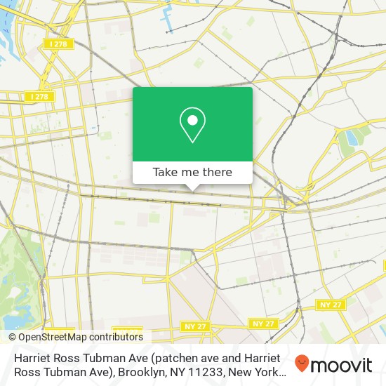 Harriet Ross Tubman Ave (patchen ave and Harriet Ross Tubman Ave), Brooklyn, NY 11233 map