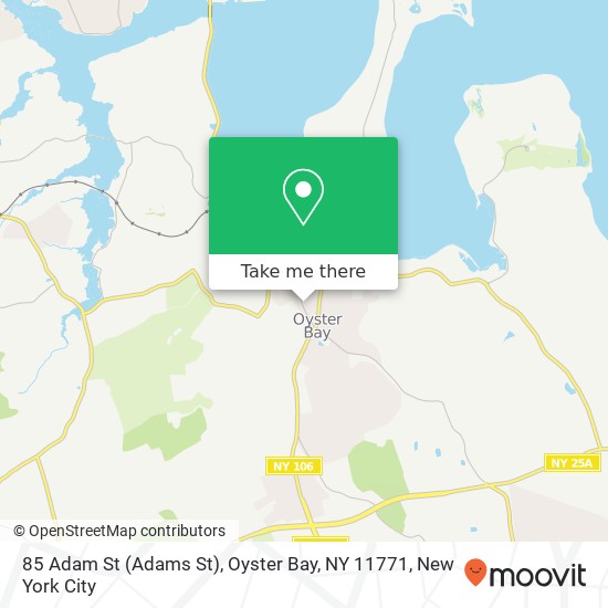 Mapa de 85 Adam St (Adams St), Oyster Bay, NY 11771