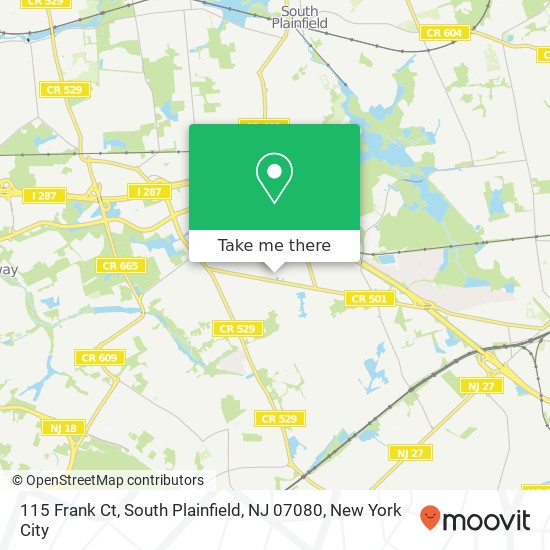 115 Frank Ct, South Plainfield, NJ 07080 map