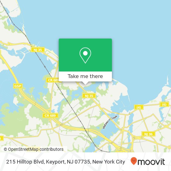 Mapa de 215 Hilltop Blvd, Keyport, NJ 07735