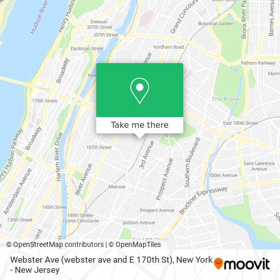 Webster Ave (webster ave and E 170th St) map