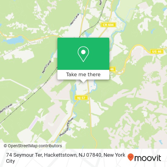 Mapa de 74 Seymour Ter, Hackettstown, NJ 07840