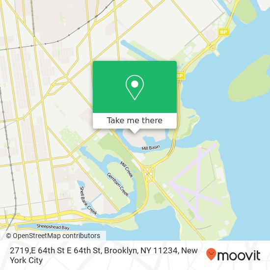 Mapa de 2719,E 64th St E 64th St, Brooklyn, NY 11234