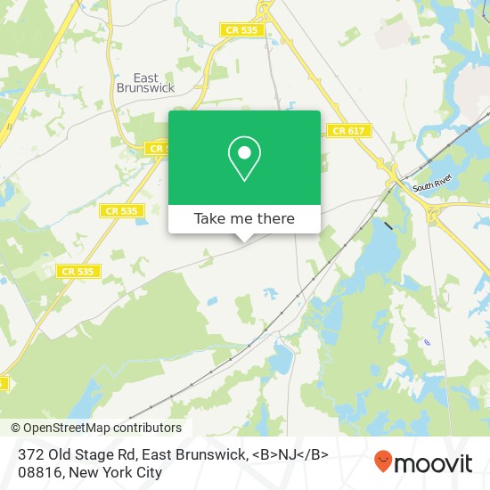 Mapa de 372 Old Stage Rd, East Brunswick, <B>NJ< / B> 08816