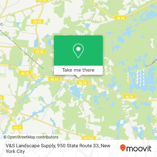 Mapa de V&S Landscape Supply, 950 State Route 33