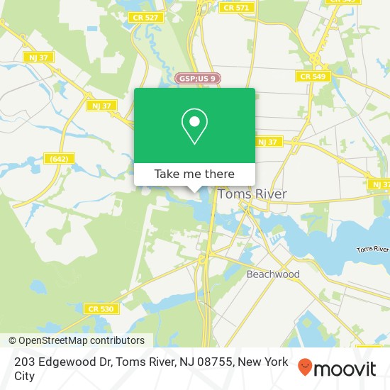 203 Edgewood Dr, Toms River, NJ 08755 map