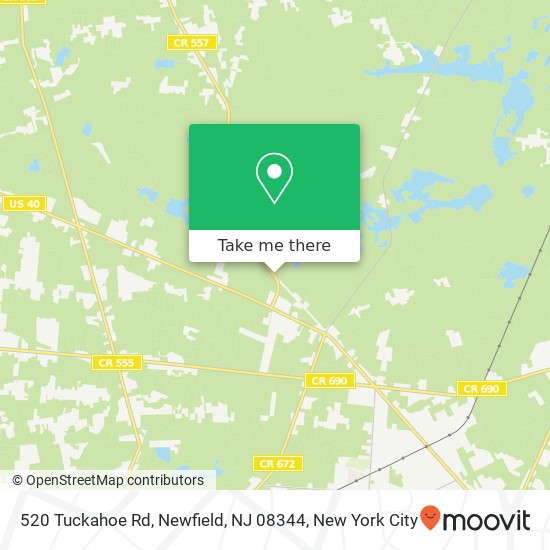Mapa de 520 Tuckahoe Rd, Newfield, NJ 08344