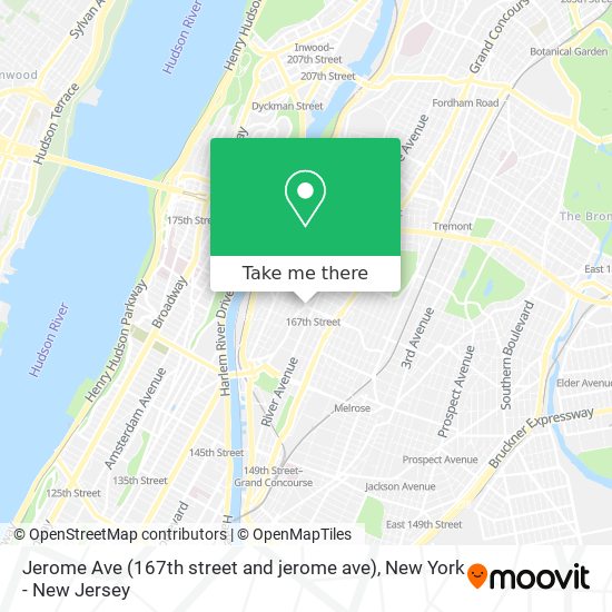 Jerome Ave (167th street and jerome ave) map