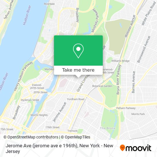 Jerome Ave (jerome ave e 196th) map