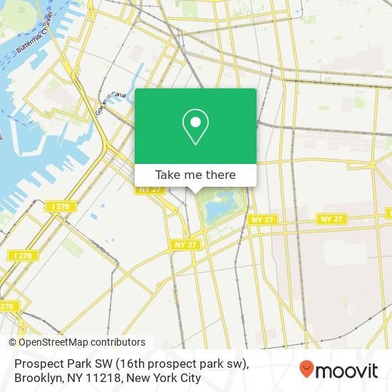 Prospect Park SW (16th prospect park sw), Brooklyn, NY 11218 map